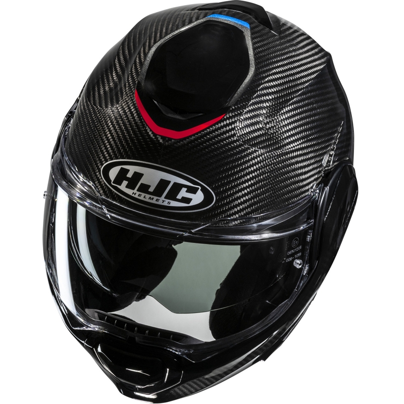Preklápacia helma na motorku HJC F100 Carbon Stan MC21 čierno-modro-červená