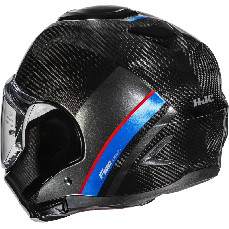 Preklápacia helma na motorku HJC F100 Carbon Stan MC21 čierno-modro-červená