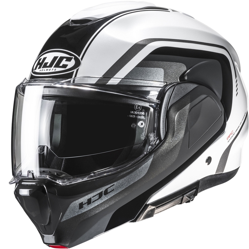 Preklápacia helma na motorku HJC F100 Reff MC1 čierno-biela