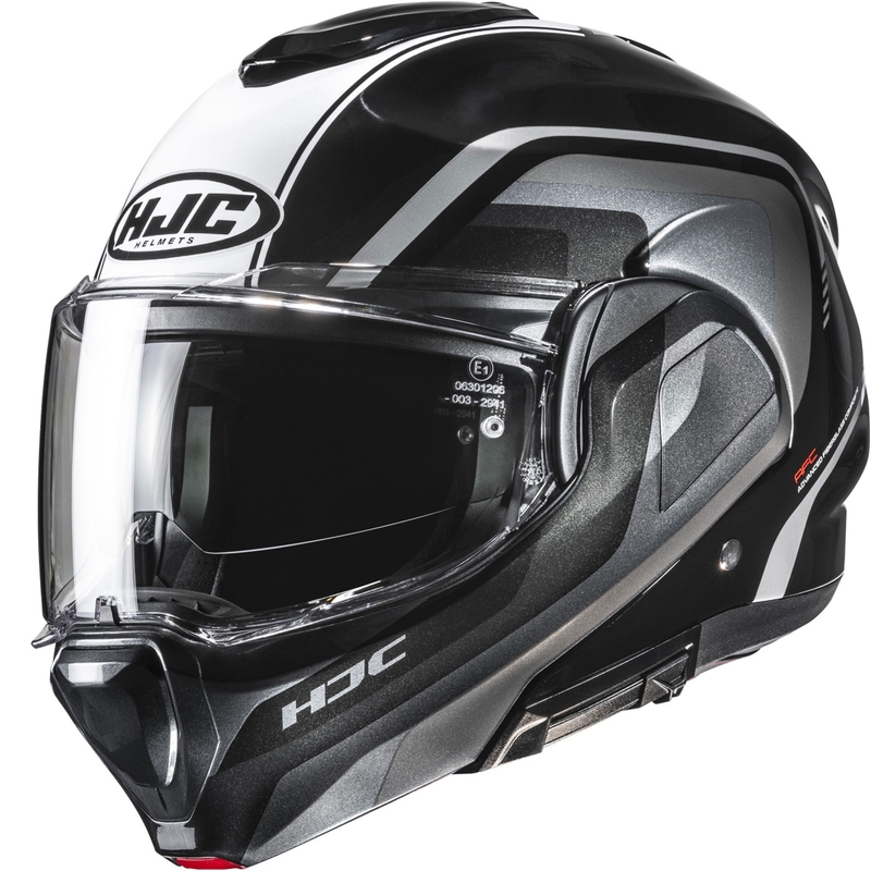 Preklápacia helma na motorku HJC F100 Reff MC21 čierno-strieborná-biela