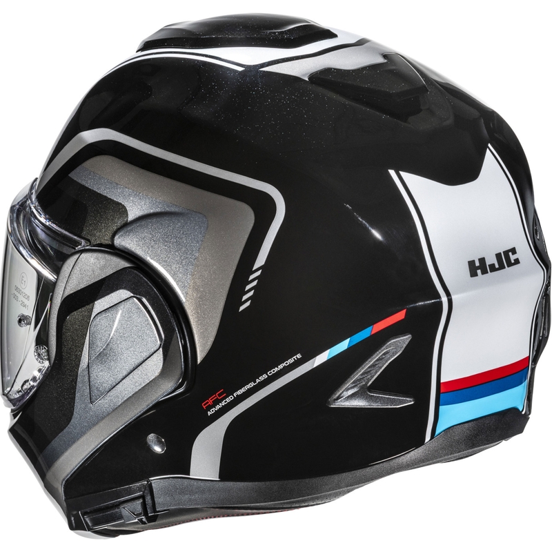 Preklápacia helma na motorku HJC F100 Reff MC21 čierno-strieborná-biela