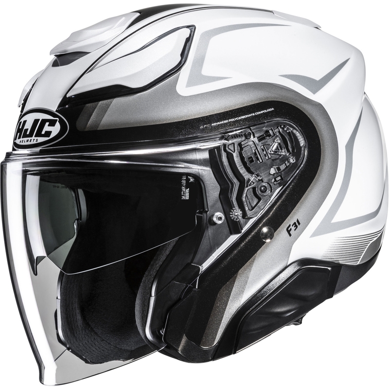 Otvorená helma na motorku HJC F31 Bask MC10 bielo-strieborná