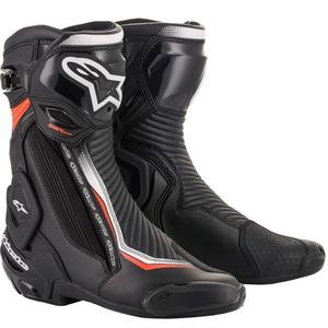 Vysoké čižmy na motocykel Alpinestars SMX Plus 2 čierno-bielo-fluorescenčno červené