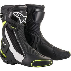 Vysoké čižmy na motocykel Alpinestars SMX Plus 2 čierno-bielo-fluorescenčno žlté