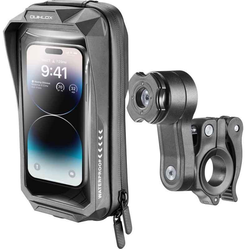 Univerzálne vodeodolné púzdro na mobilné telefóny Interphone QUIKLOX Waterproof, max. 7" s úchytom na riadidlá