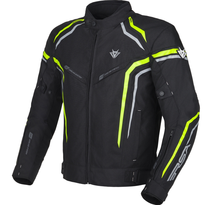 Bunda na motorku RSA Compact 2 čierno-šedo-fluo žltá