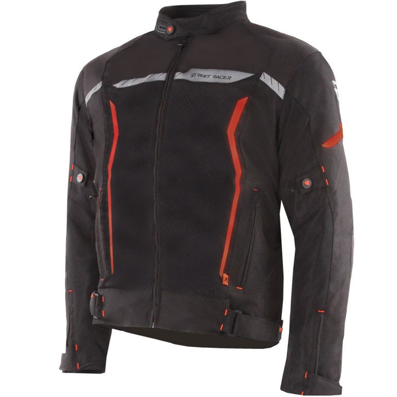 Bunda na motorku Street Racer Flex Air čierno-červená