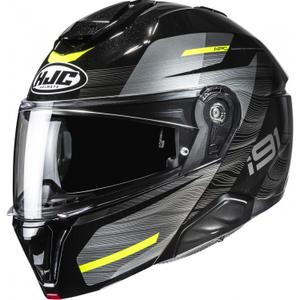 Výklopná helma na motorku HJC i91 Dusk MC3H čierno-šedo-fluo žltá