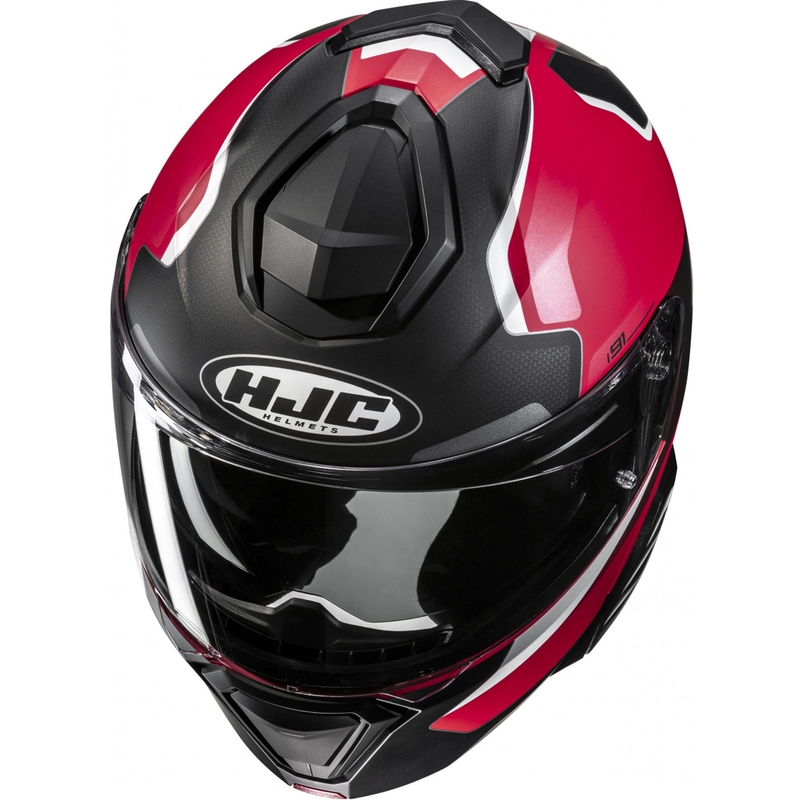 Výklopná helma na motorku HJC i91 Felio MC1SF čierno-červeno-biela