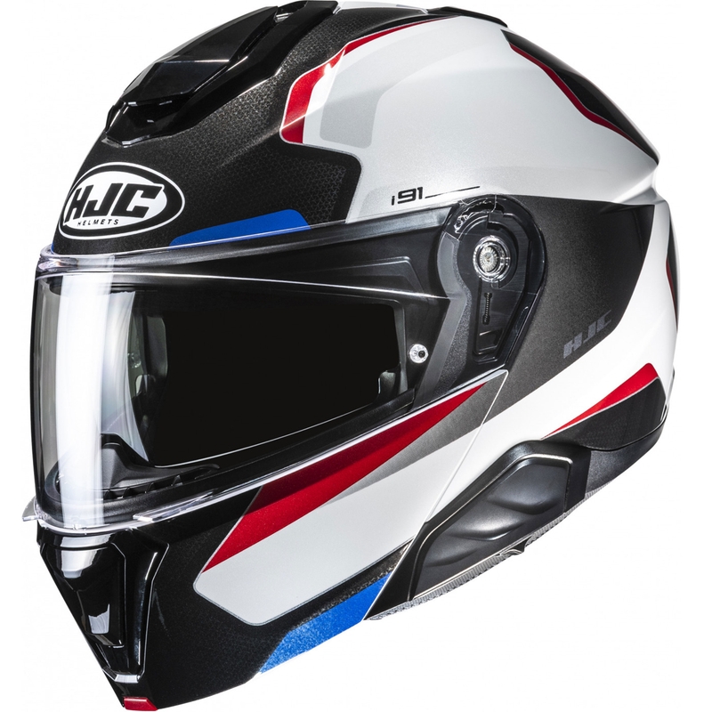 Výklopná helma na motorku HJC i91 Felio MC21 čierno-bielo-červeno-modrá