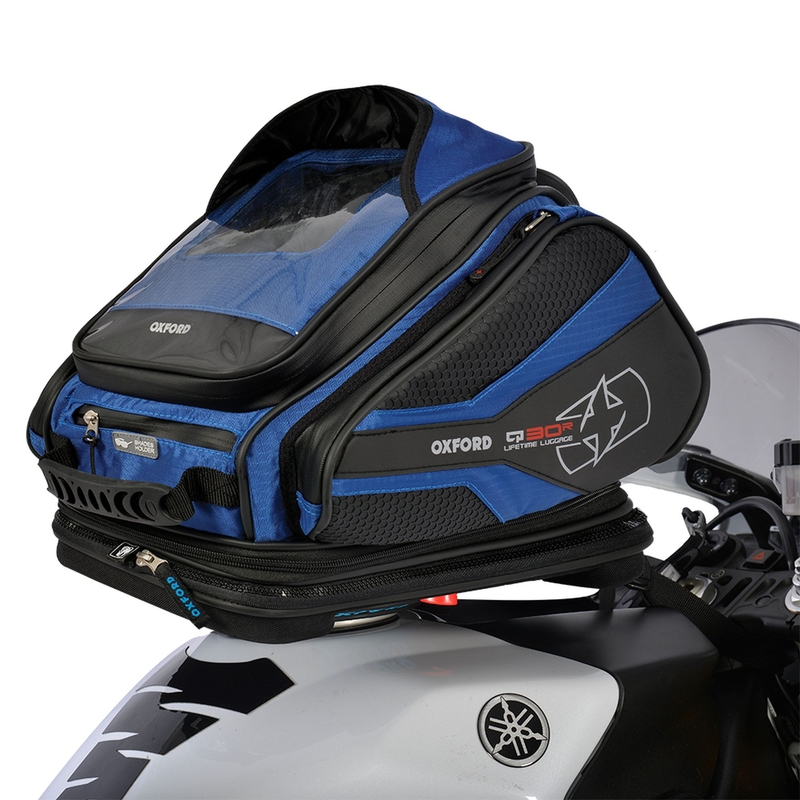 Tankbag na motocykel Oxford Q30R QR čierno-modrý