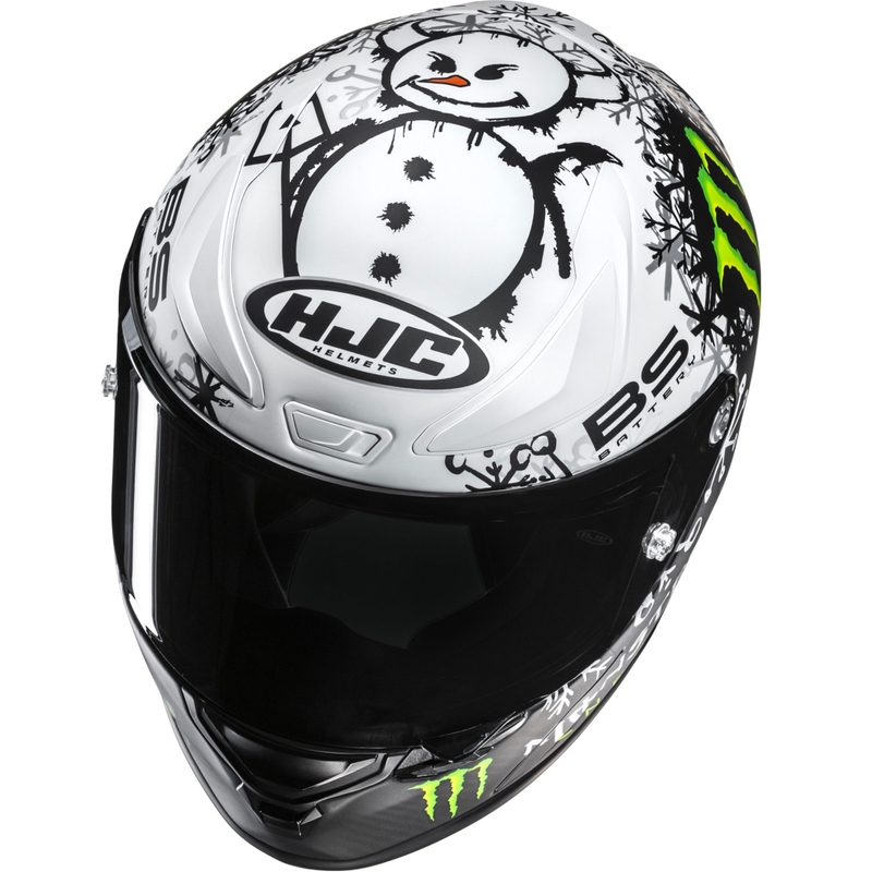 Integrálna prilba na motorku HJC RPHA 1 V2 CARBON Snow Diablo MC10SF čierno-biela
