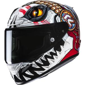 Integrálna helma na motorku HJC RPHA 12 Skully MC1 bielo-červená