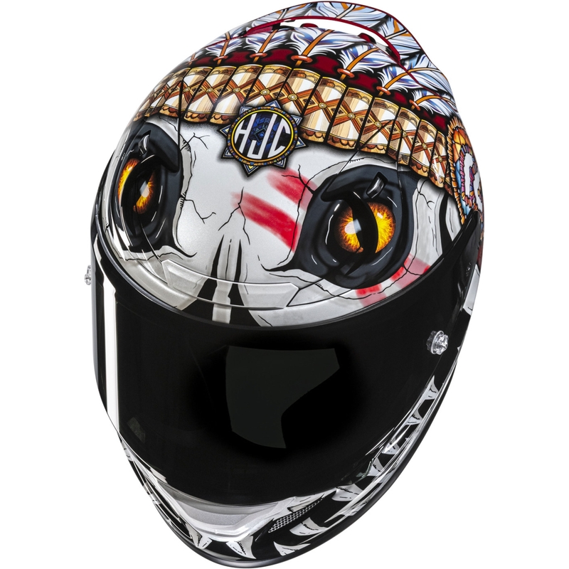 Integrálna helma na motorku HJC RPHA 12 Skully MC1 bielo-červená