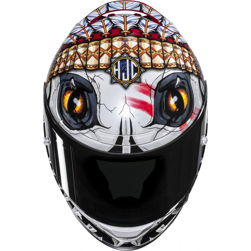 Integrálna helma na motorku HJC RPHA 12 Skully MC1 bielo-červená