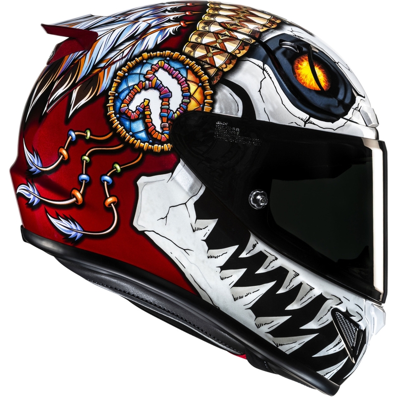 Integrálna helma na motorku HJC RPHA 12 Skully MC1 bielo-červená