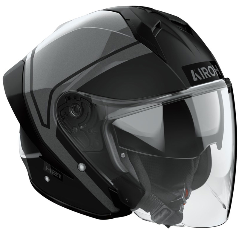 Otvorená prilba na motorku Airoh H21 Square matno-lesklá čierno-šedá