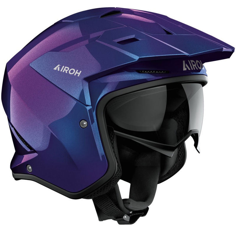 Trial prilba na motorku Airoh Kombakt Shimmer lesklá fialovo-modrá