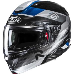 Výklopná helma na motorku HJC RPHA 91 Madal MC2 čierno-šedo-modrá