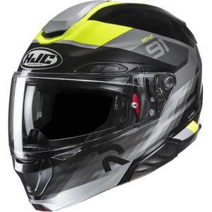 Výklopná prilba na motorku HJC RPHA 91 Madal MC3H čierno-šedo-fluo žltá