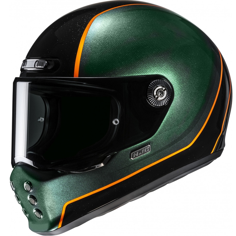 Integrálna helma na motorku HJC V10 Hodu MC47 zeleno-čierno-oranžová