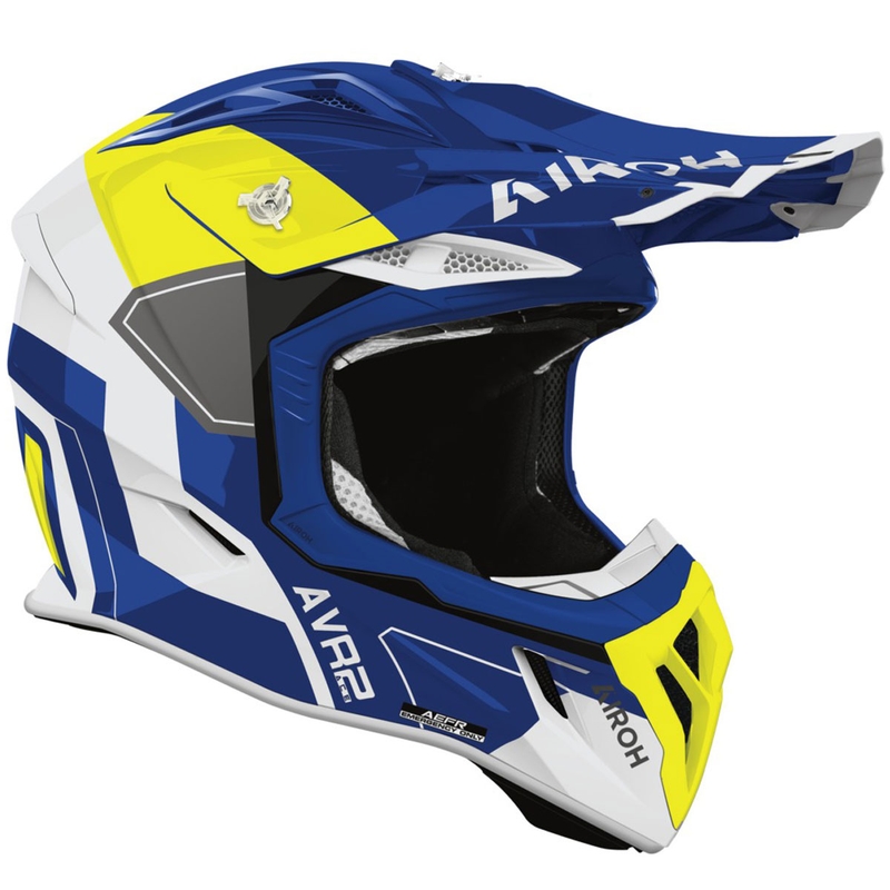 Motokrosová prilba Airoh Aviator ACE 2 Shield lesklá modro-žltá