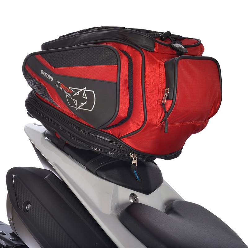 Tankbag a taška na sedadlo Oxford T30R Time Tank 'n' tailer čierno-červená