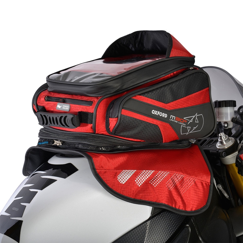 Tankbag na motocykel Oxford M30R čierno-červený