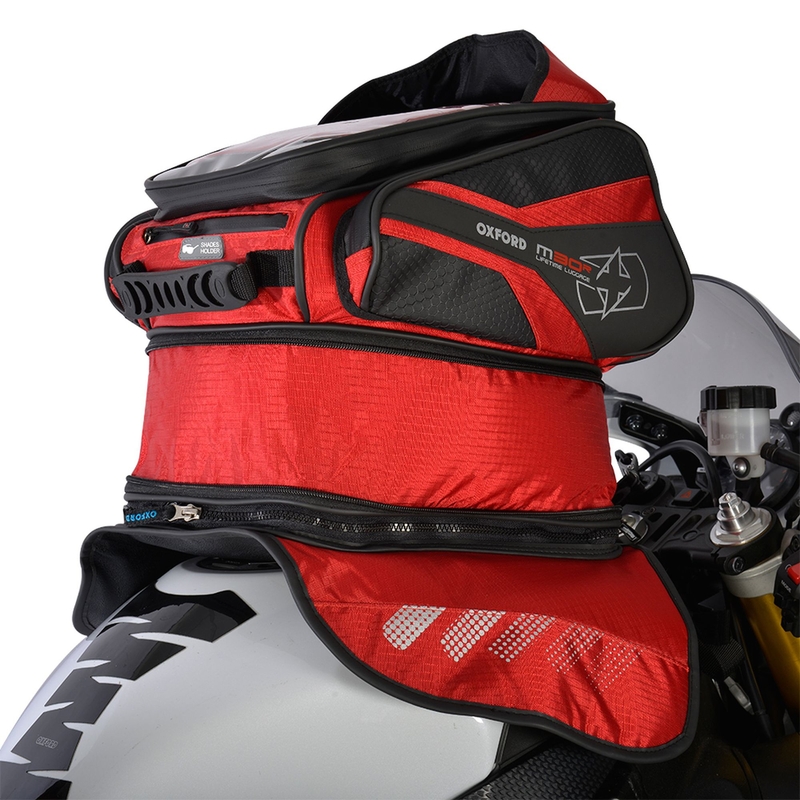 Tankbag na motocykel Oxford M30R čierno-červený