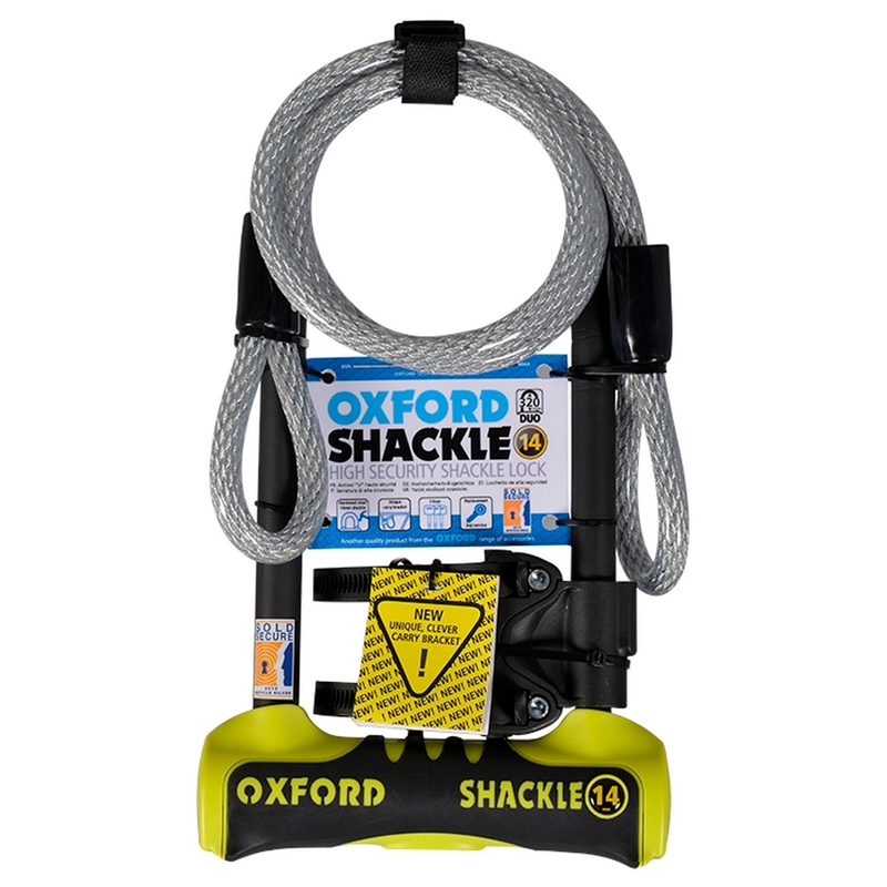 Zámok Oxford U profil Shackle 14 DUO žlto-čierny
