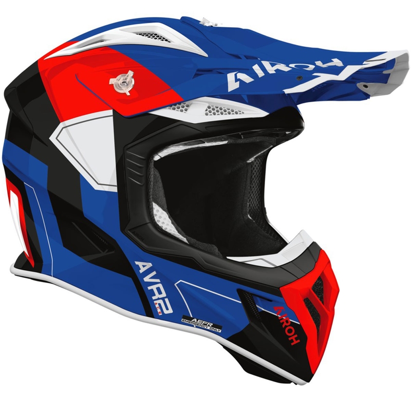 Motokrosová prilba Airoh Aviator ACE 2 Shield lesklá modro-červená