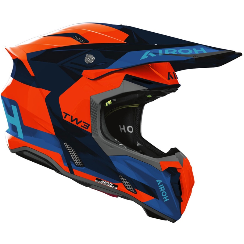 Motokrosová prilba Airoh Twist 3 Fancy lesklá fluo oranžovo-modrá