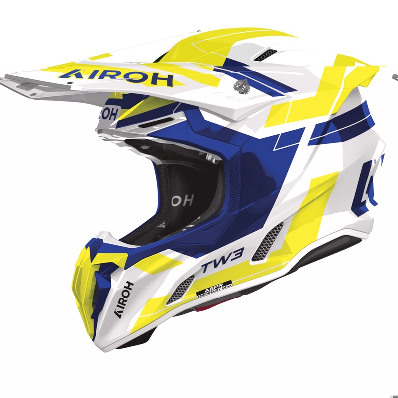 Motokrosová prilba Airoh Twist 3 Dynasty lesklá modro-fluo žltá