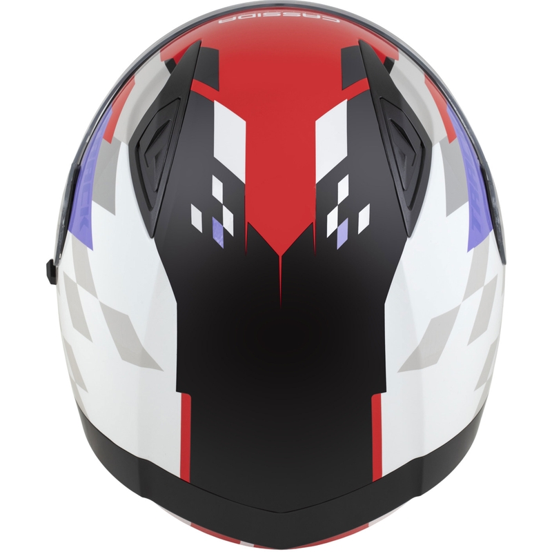 Integrálna helma na motorku Cassida Orbit Track fluo červeno-bielo-fialovo-čierna
