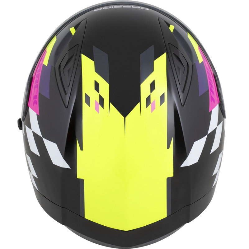 Integrálna helma na motorku Cassida Orbit Track čierno-ružovo-fialovo-fluo žlto-biela
