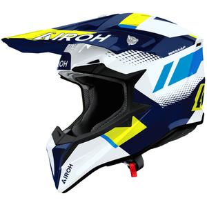 Motokrosová prilba Airoh Wraaap Vision lesklá žlto-modrá