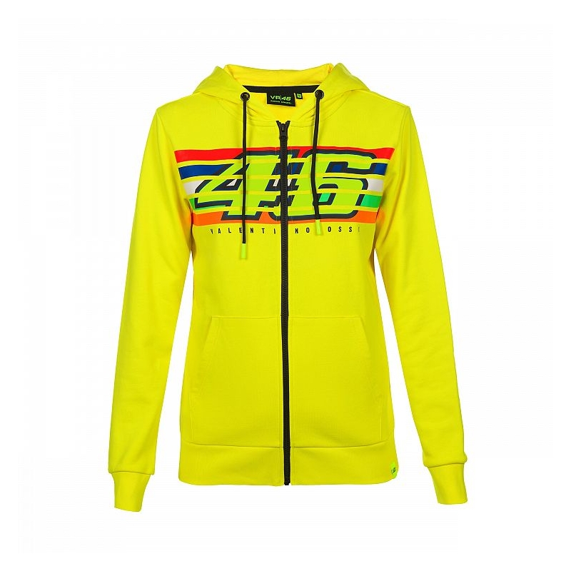 Dámska mikina VR46 Valentino Rossi STRIPES Fleece žltá