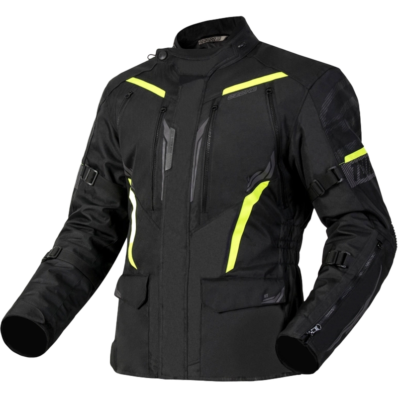 Bunda na motocykel Ozone Tour III čierno-antracitovo-fluorescenčno žltá