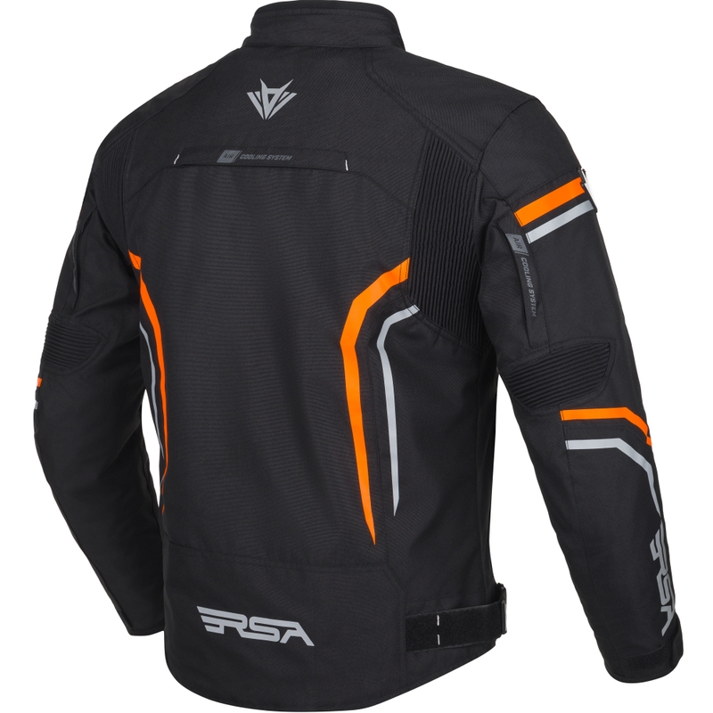 Bunda na motocykel RSA Compact 2 čierno-šedo-oranžová