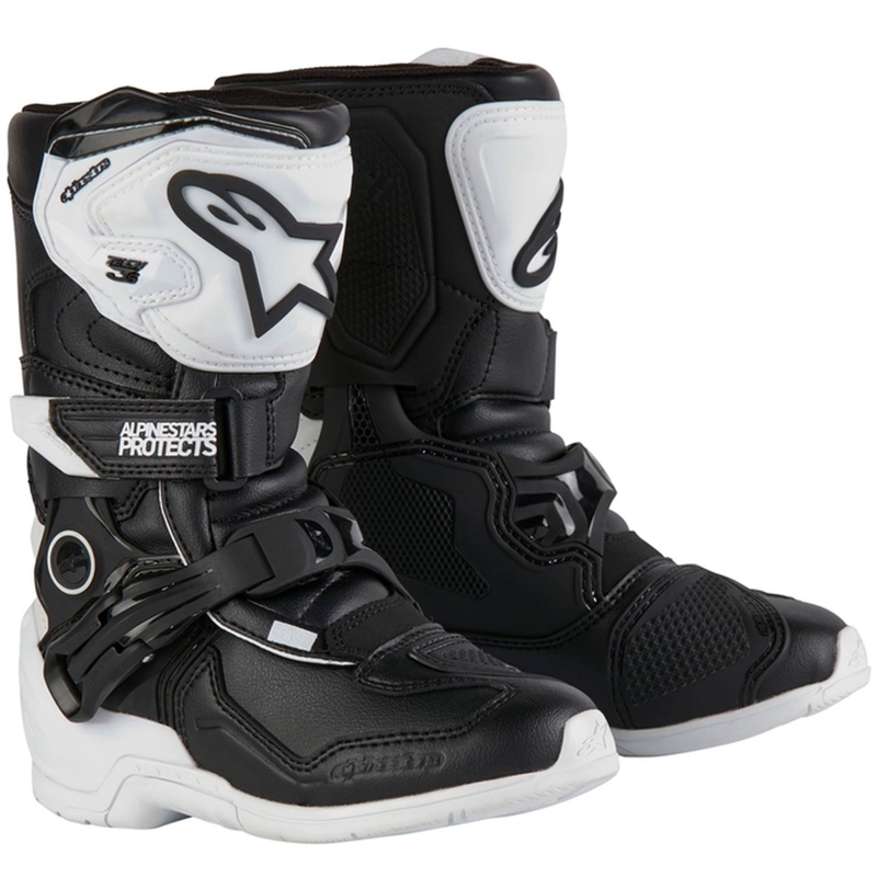 Detské topánky na motorku Alpinestars Tech 3S Kids bielo-čierne