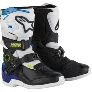 Detské topánky na motorku Alpinestars Tech 3S Kids bielo-čierno-modré