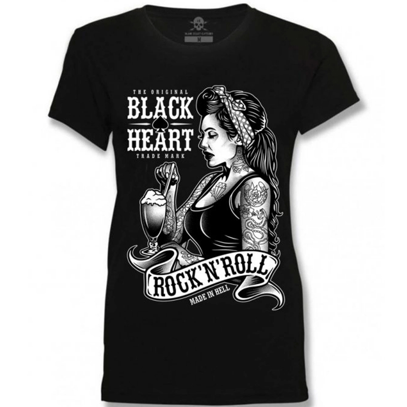 Dámske tričko Black Heart Pin Up Shake čierne