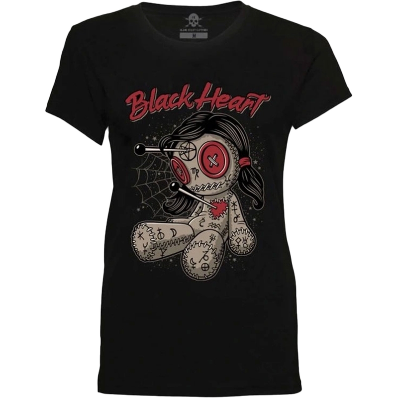 Dámske tričko Black Heart Woodoo Doll čierne