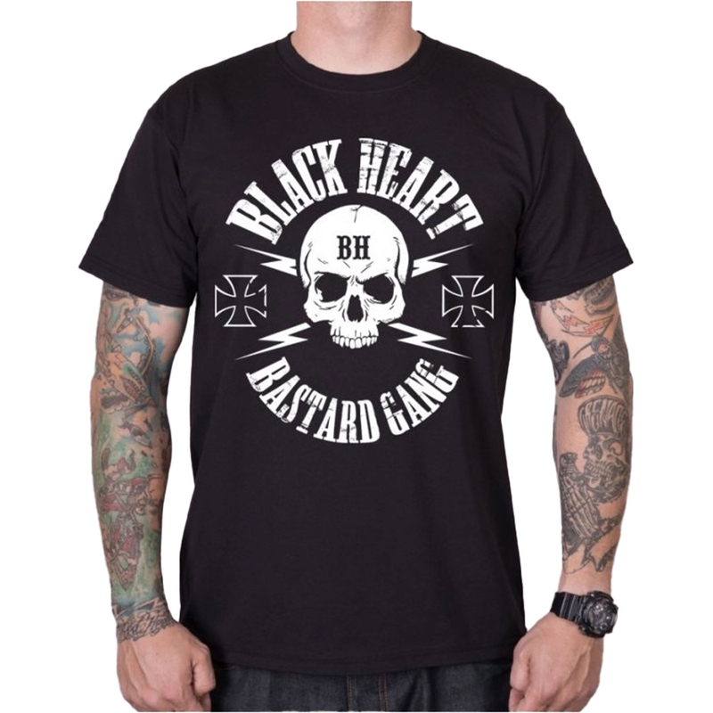 Pánske tričko Black Heart Bastard Skull čierne