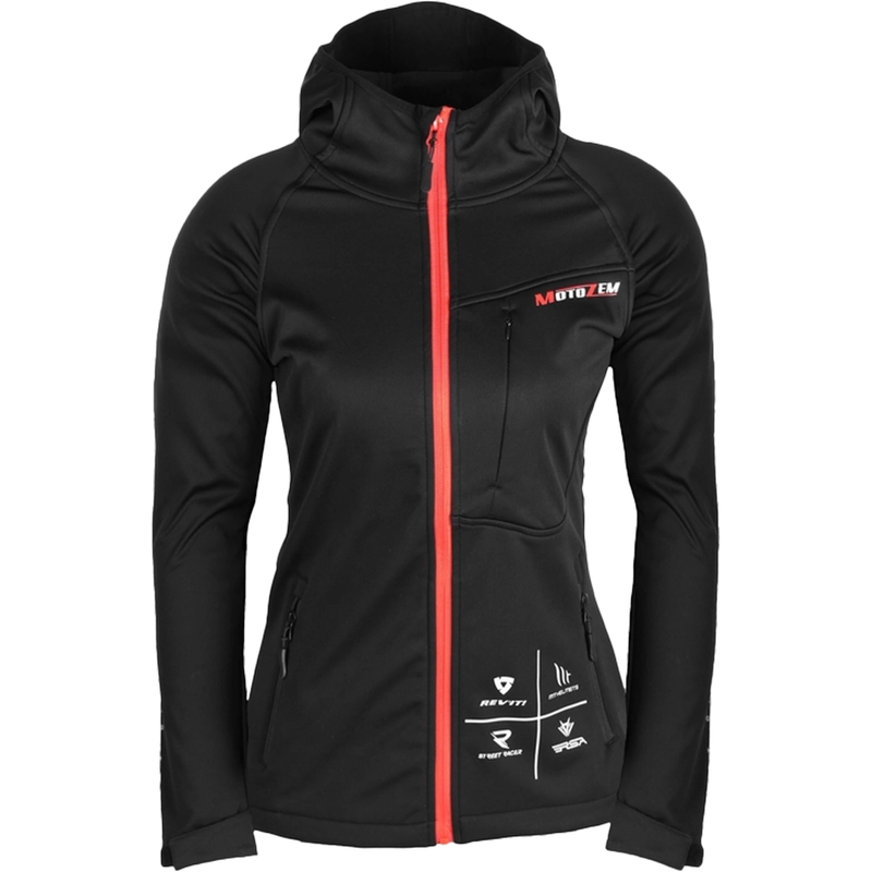 Dámska softshellová bunda MotoZem Racing Team čierno-červená