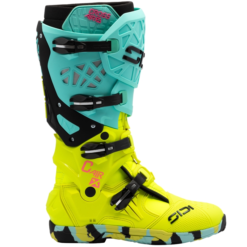 Topánky na motorku SiDi Crossair X mintovo-fluo žlté