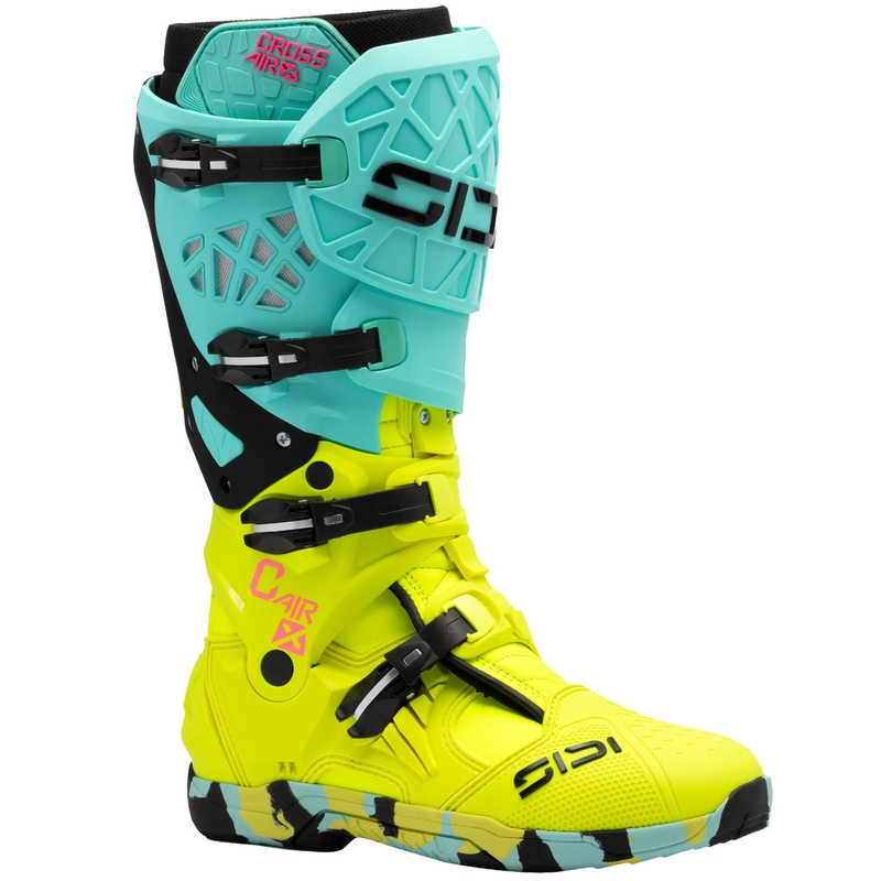 Topánky na motorku SiDi Crossair X mintovo-fluo žlté
