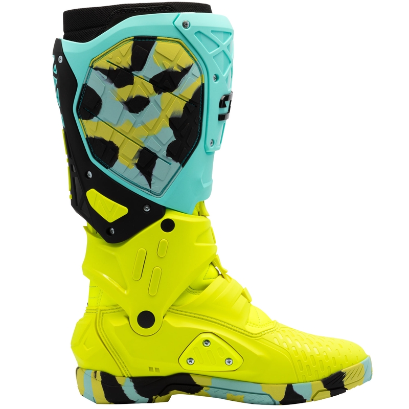 Topánky na motorku SiDi Crossair X mintovo-fluo žlté
