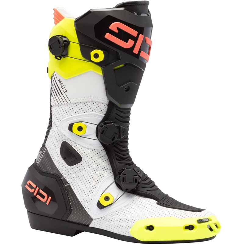 Topánky na motorku SiDi MAG 2 Air fluo žlto-fluo koralové