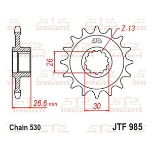 Reťazové koliečko JT JTF 985-19RB 19T, 530 pogumované